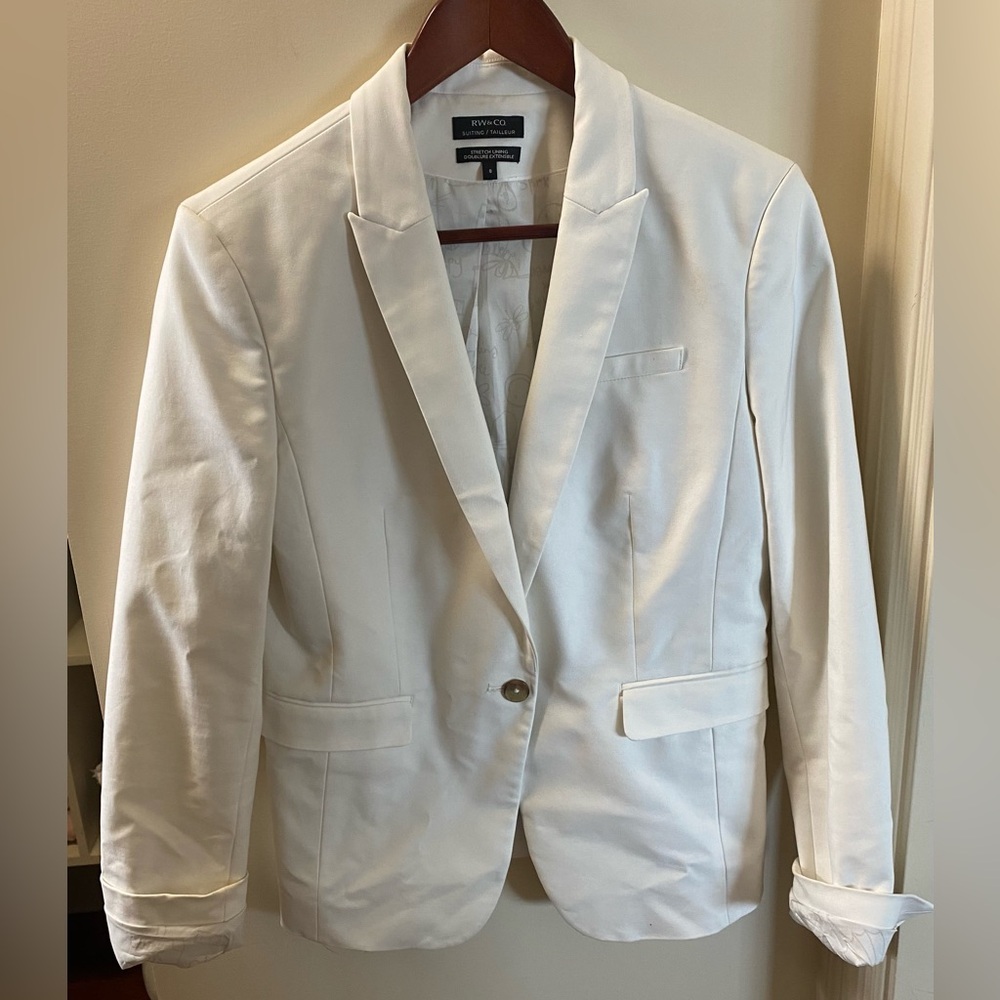 RW&CO. White Blazer Tailored Fit